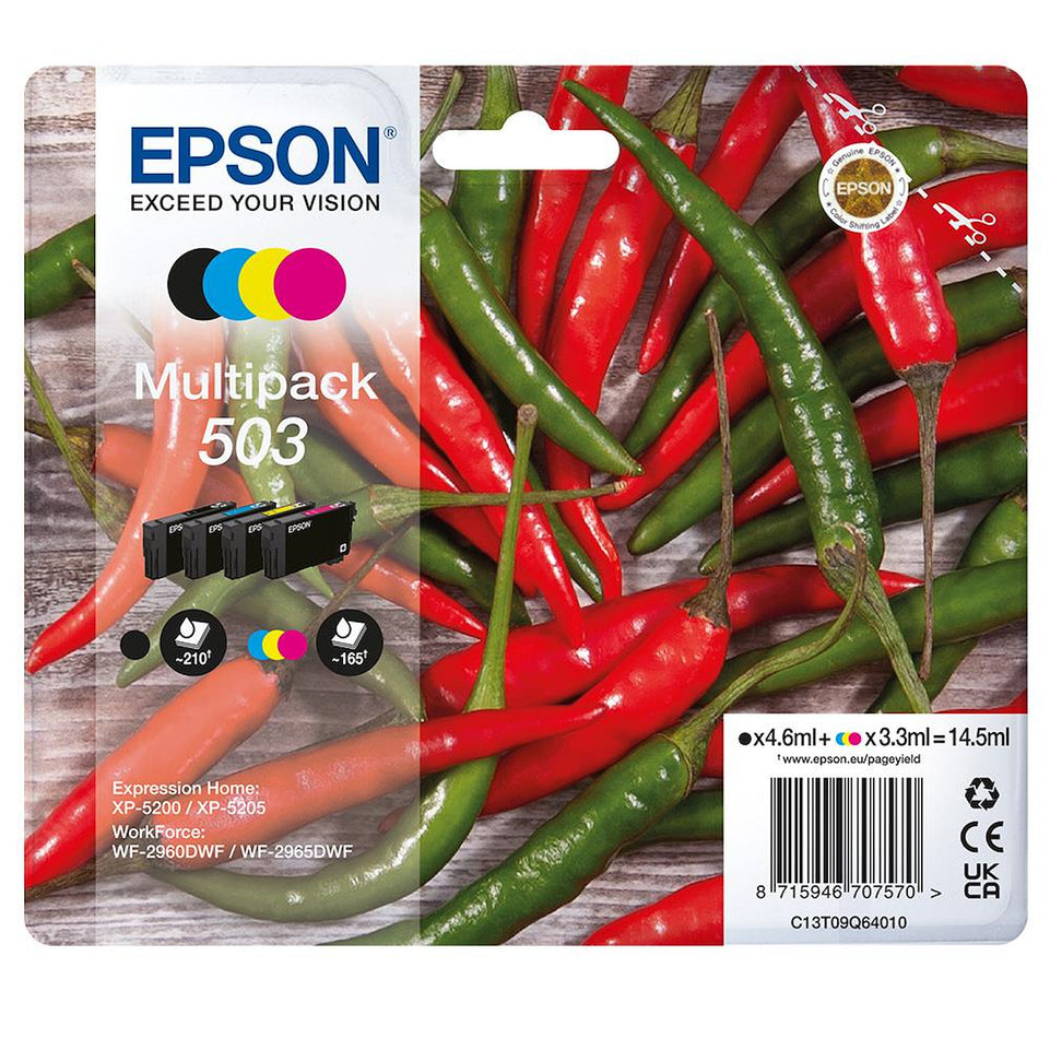EPSON CART.INK-JET 503 PEPERONCINO MULTIPACK C/Y/B/MAttaccalaspina