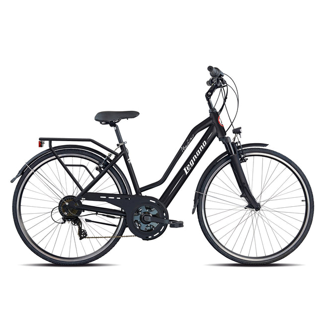 LEGNANO E-BIKE CITY 36V 7AH R.28" SLIM MAIA NERO/BIANCOAttaccalaspina