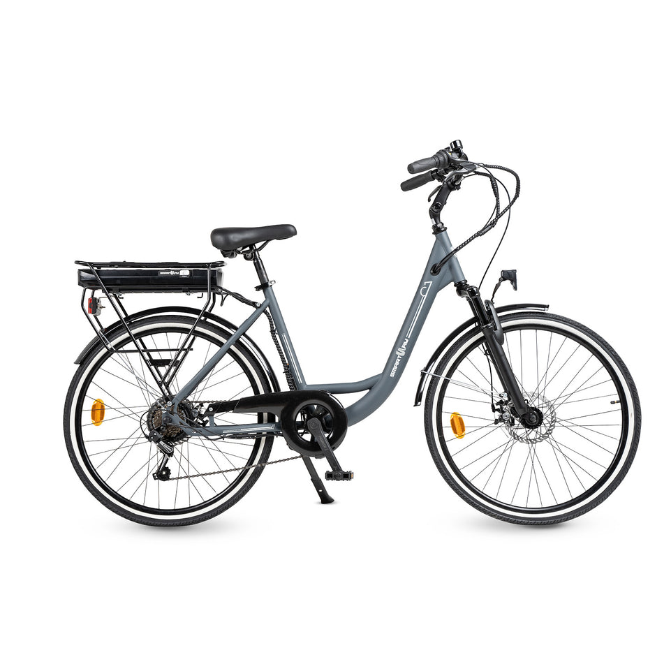SMARTWAY E-BIKE CITY ACCIAIO 36V 13AH R.26" AUT.45KM M.GREYAttaccalaspina