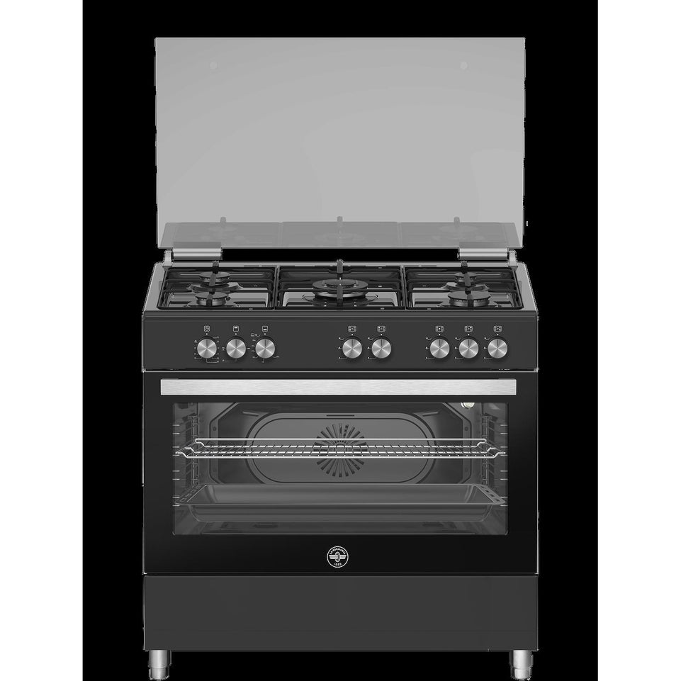 LA GERMANIA CUCINA 90CM 5F.GAS G.SMALTATE F.GAS VENT. NEROAttaccalaspina