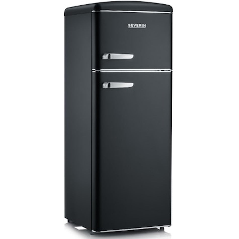 SEVERIN FRIGO 2P. 206LT CE.E STATICO 3RIP. RETRO NEROAttaccalaspina