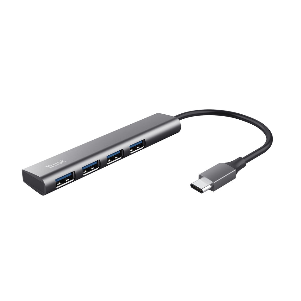 TRUST HUB USB 4PORTE USB-C/USB3.2 HALYX GRIGIOAttaccalaspina
