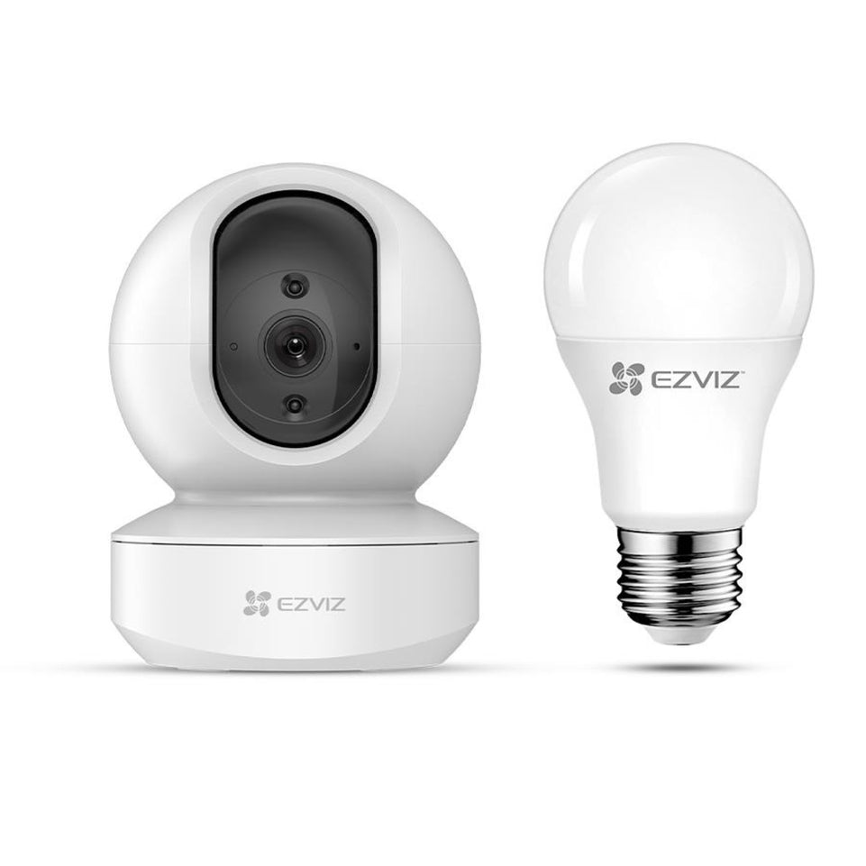 EZVIZ IP CAM MOTOR. FHD WIFI TY1 + LAMP.SMART LB1 WHITEAttaccalaspina
