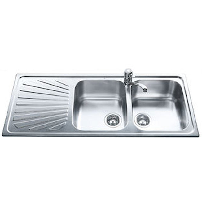 SMEG LAVELLO 116CM 2VASCHE C/GOCC.SX SERIE ALBA INOXAttaccalaspina