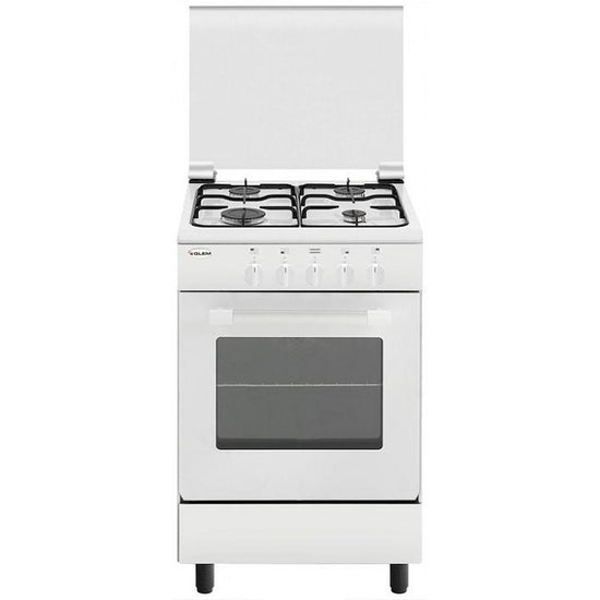 GLEM CUCINA 53CM 4F/GAS F.ELETT. CL.A C/GRILL BIANCOAttaccalaspina