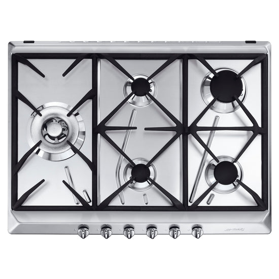 SMEG P.COTT.GAS 70CM 4+1DOPP.CORONA GRIGLIE GHISA INOXAttaccalaspina