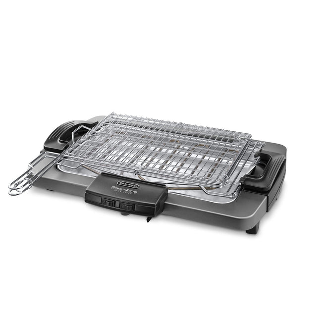 DE LONGHI BARBECUE 2450W 41X28CM GRIGLIA GIREVOLE INOXAttaccalaspina