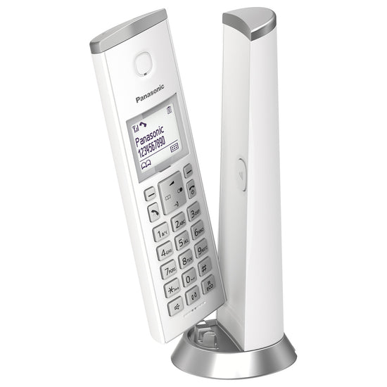 PANASONIC CORDLESS DESIGN 1.5" V.VOCE MEM.50NUM. LCD BIANCOAttaccalaspina