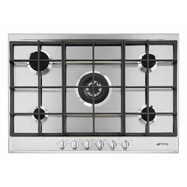 SMEG P.COTT.GAS 75CM 4F+1TRIPLA CORONA G.GHISA INOXAttaccalaspina