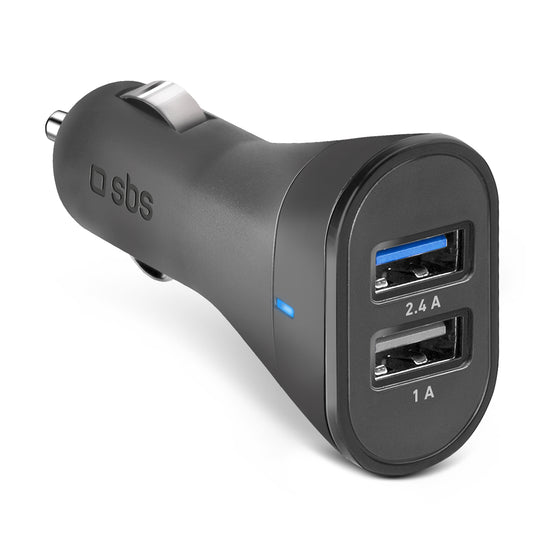 SBS  CARICABATT.AUTO UNIV. 2USB 2400MAH RAPIDO NEROAttaccalaspina