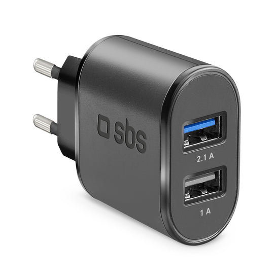 SBS  CARICABATT.UNIV.DA VIAGGIO 2USB 2100MAH RAPIDO NERAttaccalaspina