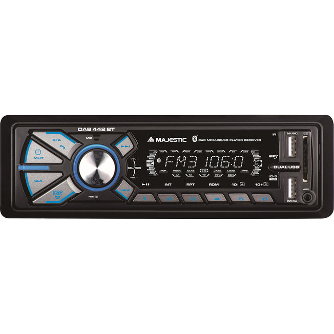 MAJESTIC SINTO CAR 45WX4 BT DAB+ DVD/MP3 USB V.VOCE ILL.BLUAttaccalaspina