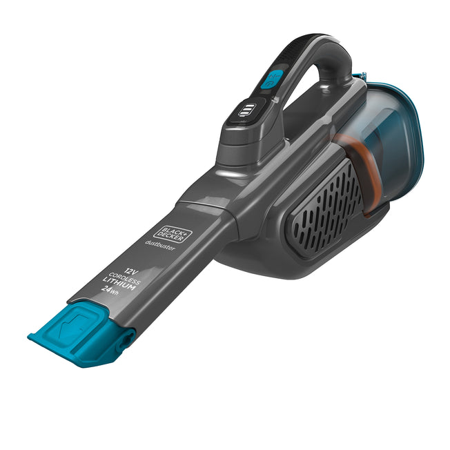 BLACK & DECKER ASPIRABRICIOLE 12V 700ML LITIO C/BASE RIC. GRI/BLUAttaccalaspina