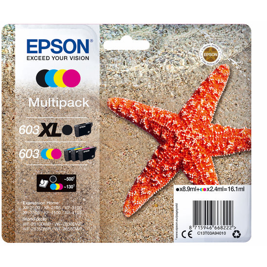 EPSON CART.INK-JET STELLA MARINA 603 BLK XL+MAG/YEL/CIANAttaccalaspina