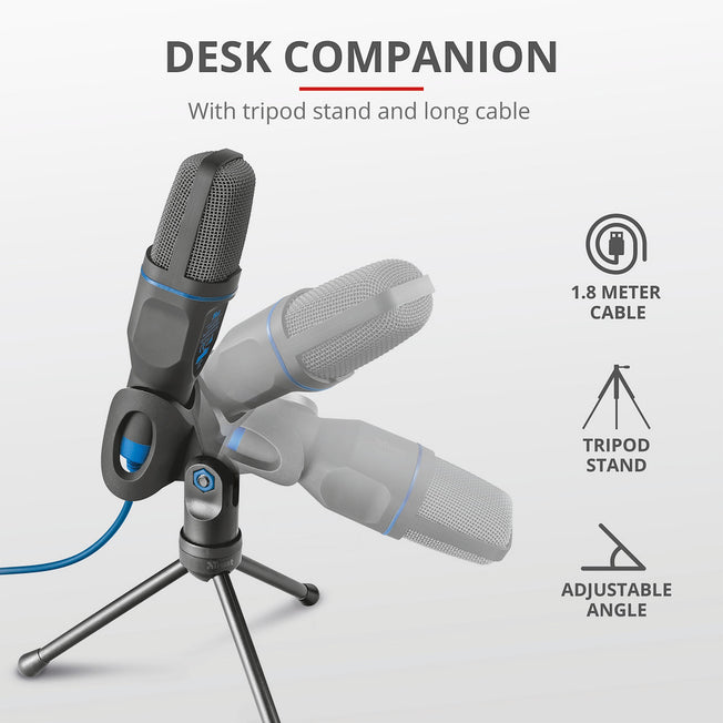 TRUST MICROFONO SU TREPPIEDE X PC/NB USB/3.5MM MICO NEROAttaccalaspina