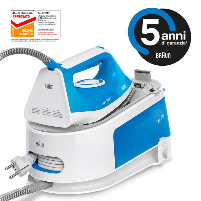 BRAUN FERRO CAR.CONTINUA 2400W 1.5LT PIAST.SUPERCER. BLUAttaccalaspina