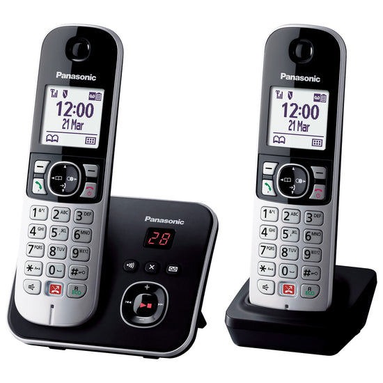 PANASONIC CORDLESS TWIN C/SEG. 100MEM C/BLOCCOC. V.VOCE NEROAttaccalaspina