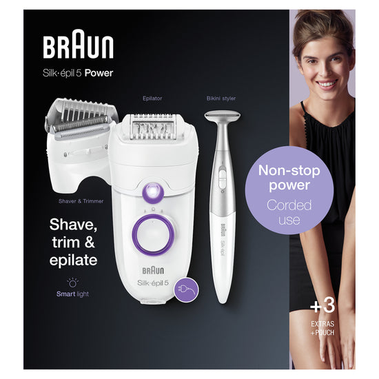 BRAUN EPILATORE OSCIL. 2VEL 28PINZE BIANCO+RIFINIT.+ACC.Attaccalaspina