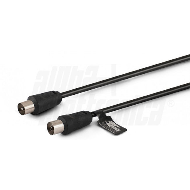 ALPHA ELETTRONICA CAVO DA SPINA A PRESA TV COAX 9.5MM M/F 1MT NEROAttaccalaspina