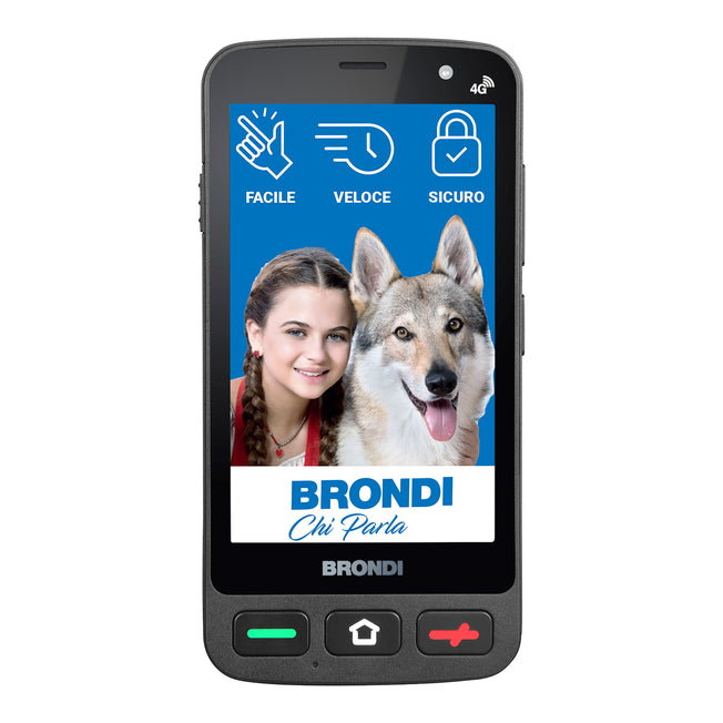 BRONDI SMARTP. 4.0" 2GB 16GB 5MP TASTO SOS 4G BLACKAttaccalaspina