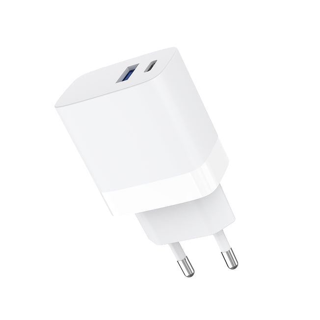 EVA FRUIT CARICABATT.RETE PD 20W 1USB-C+1USB-A BIANCOAttaccalaspina