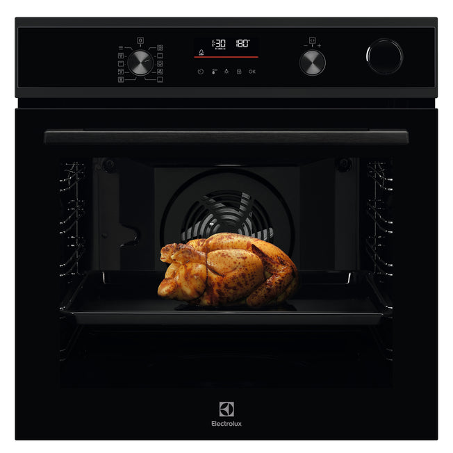 ELECTROLUX FORNO 60CM 72LT MULTI. 25% VAPORE NERO TOTAL GLASSAttaccalaspina